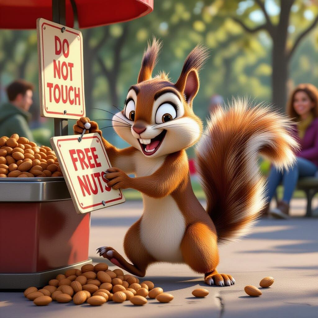 Pixar Squirrel's Nutty Heist in the Park