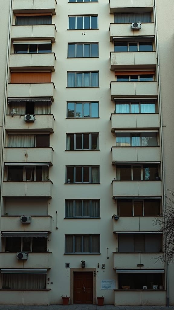 Apartment Building Facade as Cinematic Still