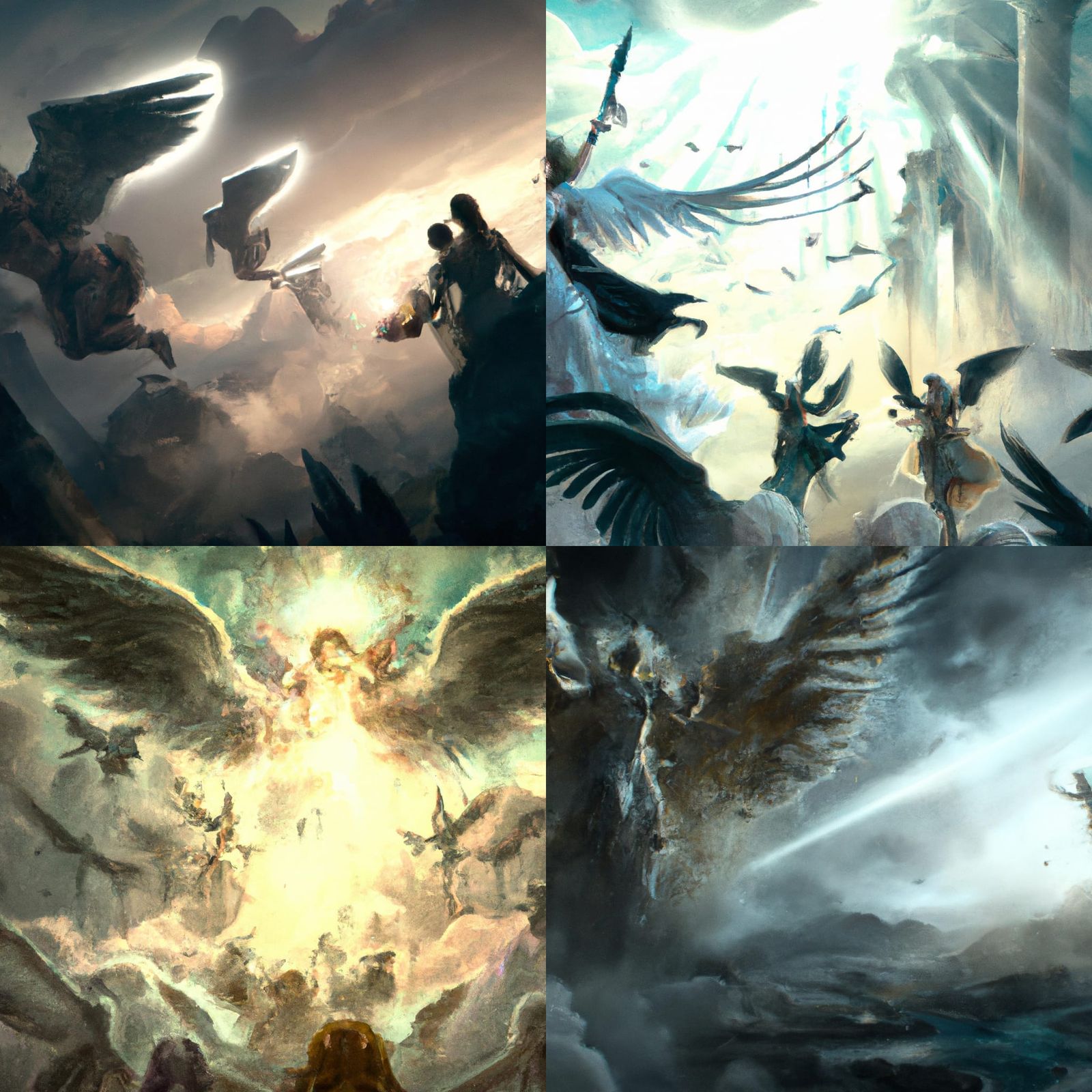 Angels Clash With God: Epic Digital Matte Painting