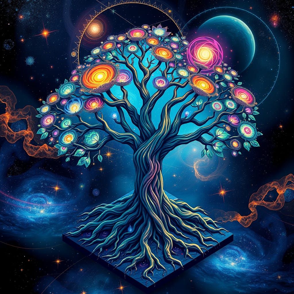 Cosmic Tree of Life Nebula Art