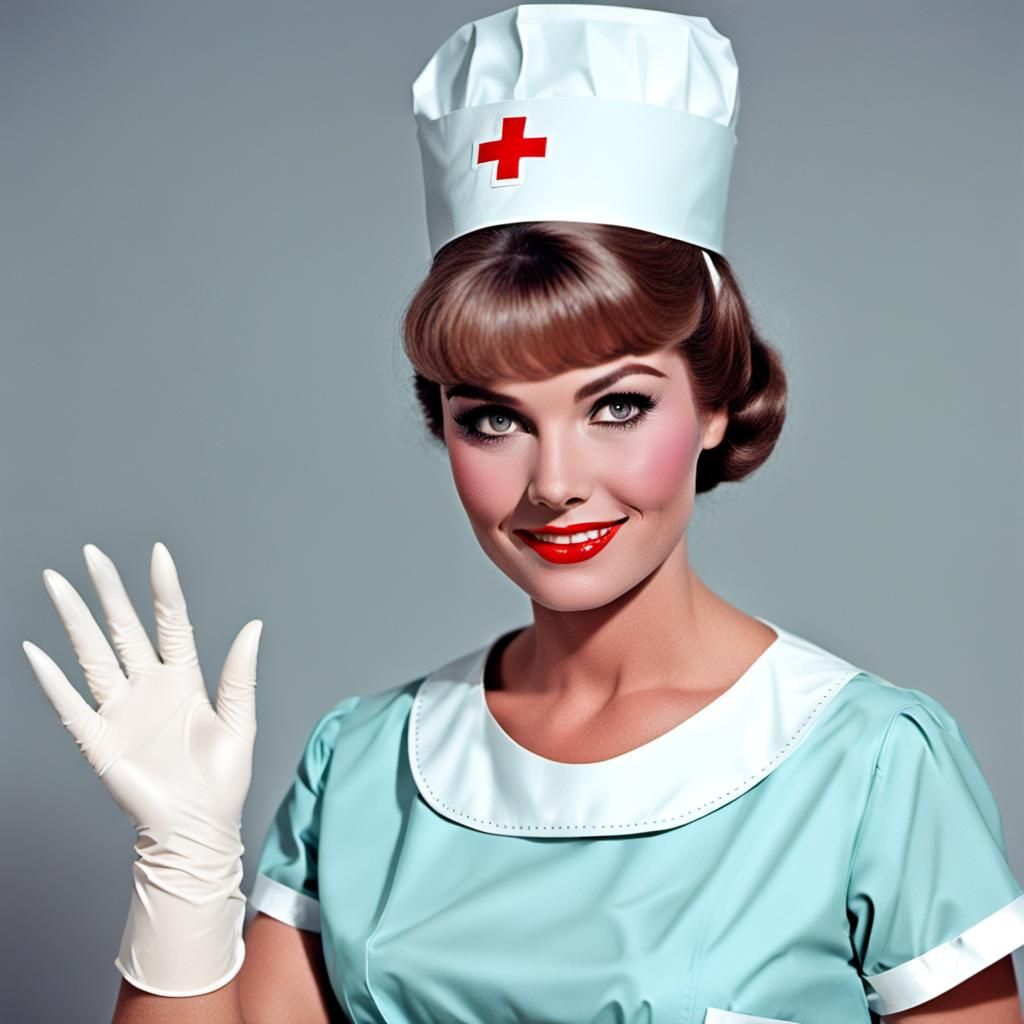 1960s Nurse with Latex Gloves
