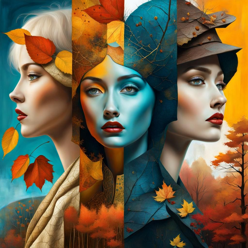 Golden Autumn Abstract Matte Painting in Hyperrealism