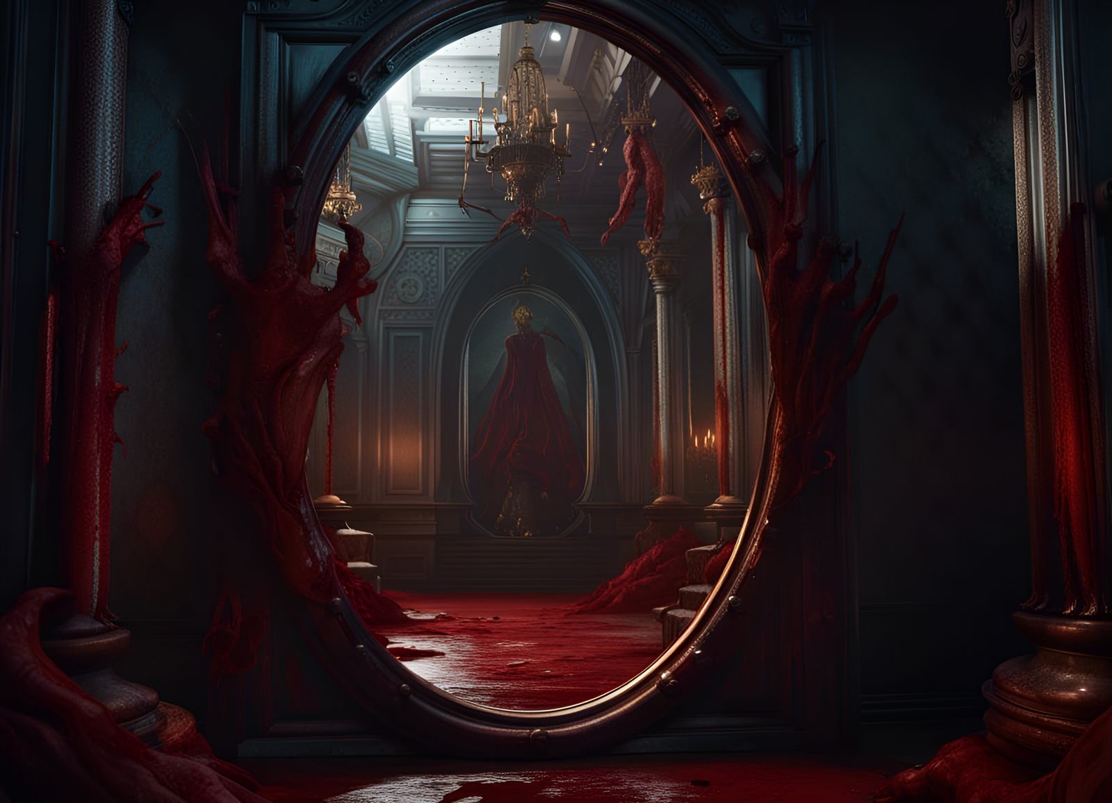 Bloody Mary Mythology Mirror: Sinister Fantasy Art