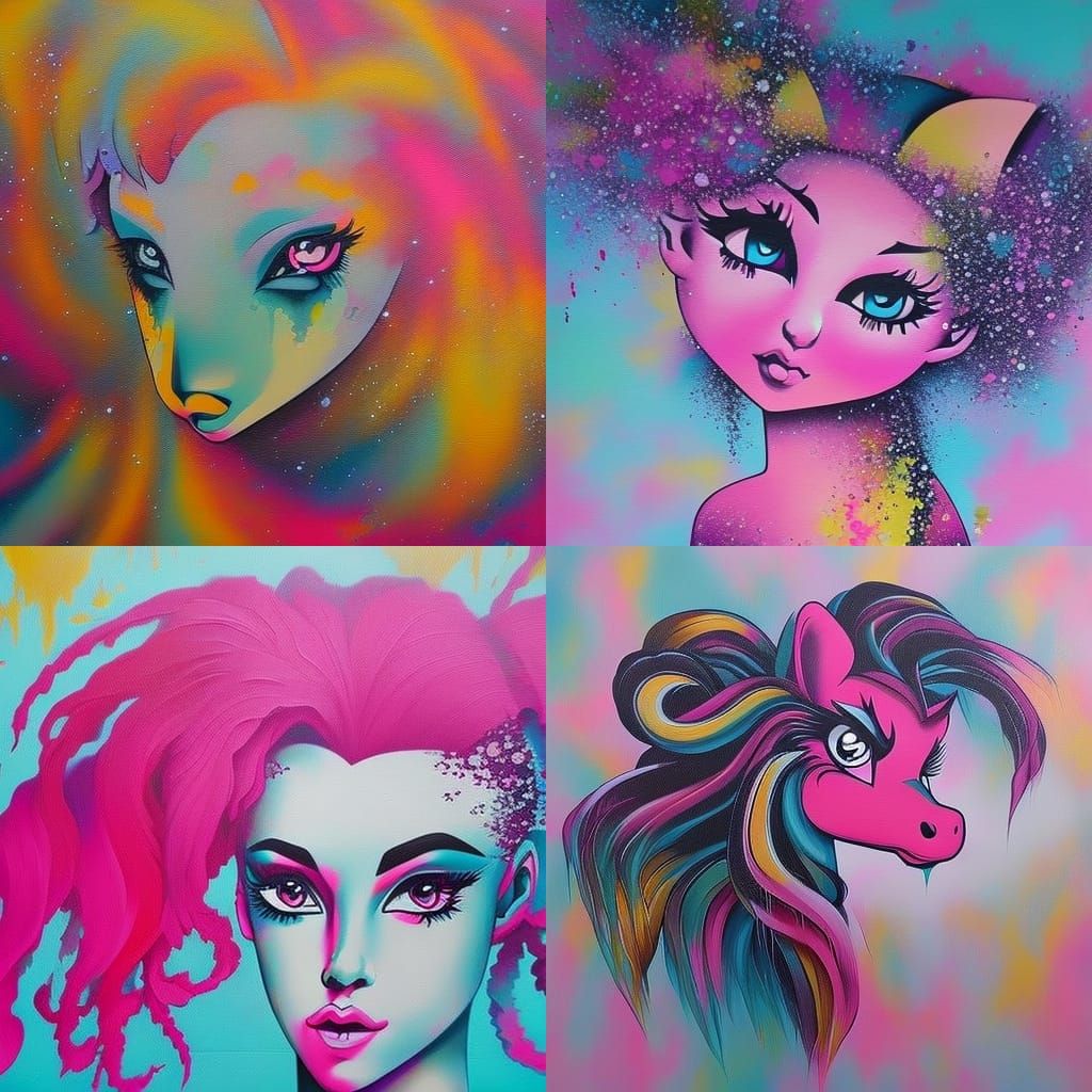 Pinkie Pie as Colorful Graffiti Street Art