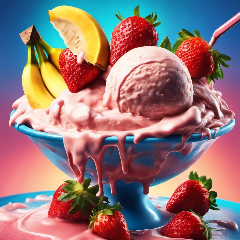 Hyperrealistic Jingle Ice Cream Splash Art
