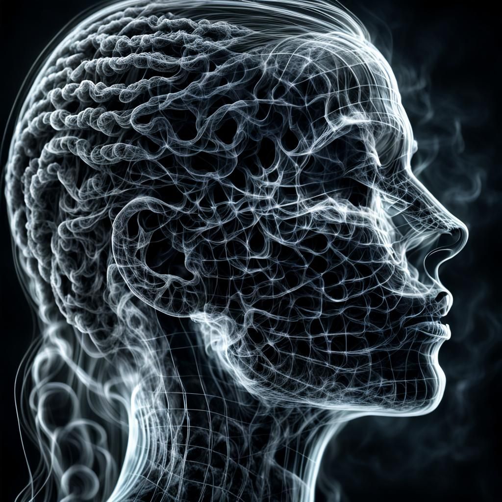 Ethereal Smoke Woman: Hyperrealistic Atmospheric Image