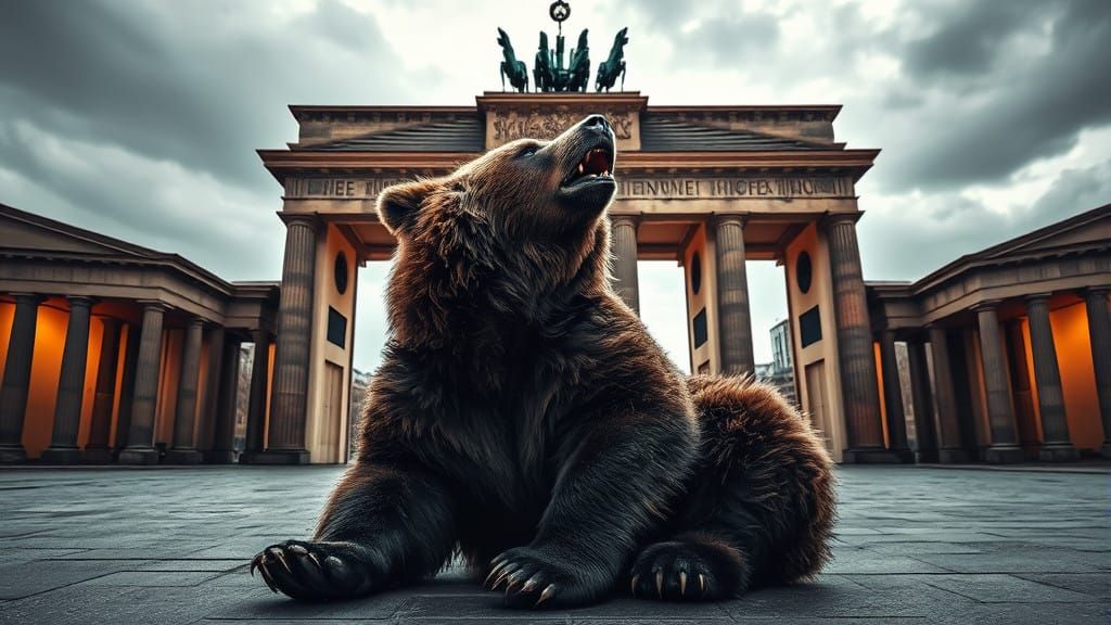 Photorealistic Berlin Bear at Brandenburg Gate