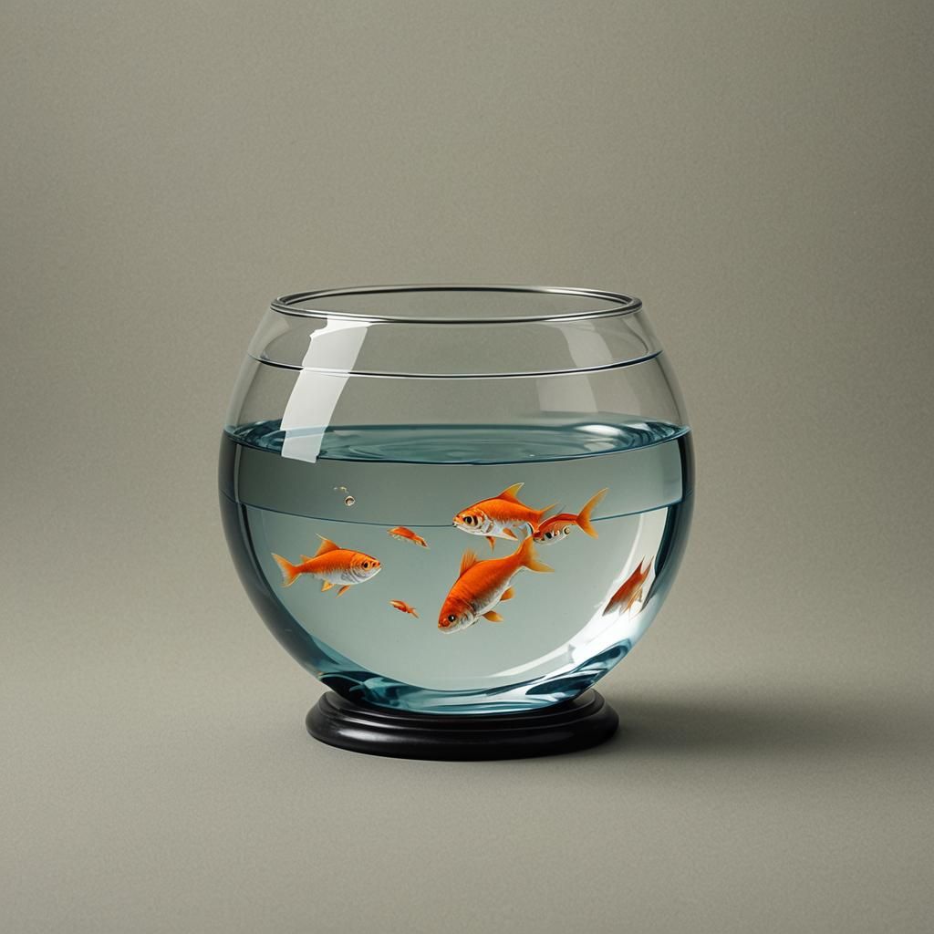 Fish Swimming in Bowl Illusion on Desk
