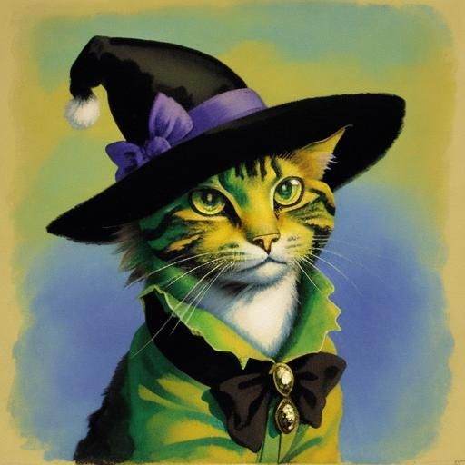 Magic Cat in a Hat, Expressionist Style