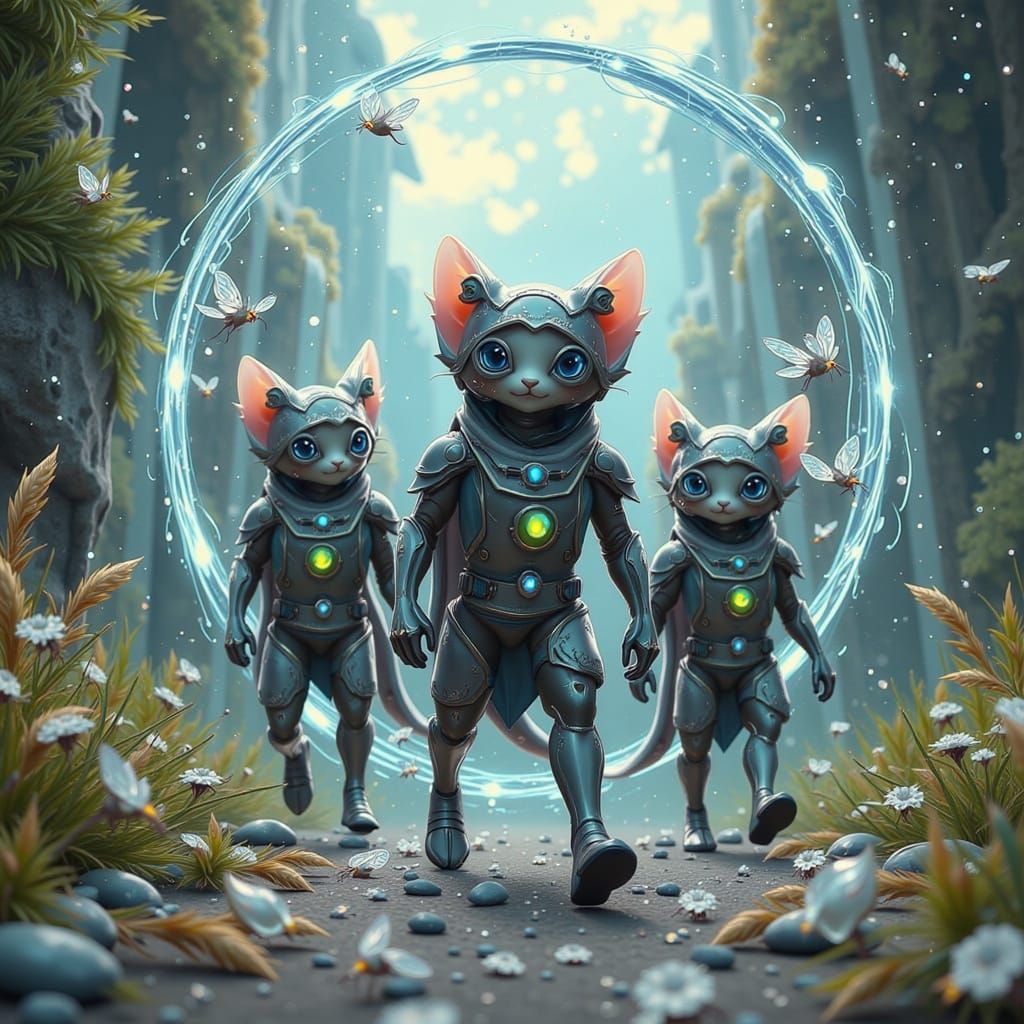 Android Cats Time Travel to the Past