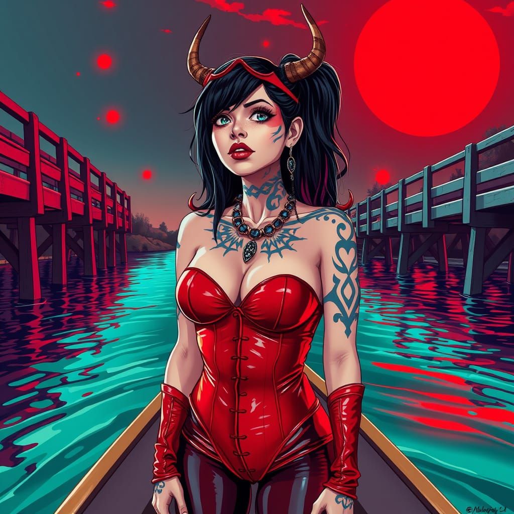 Surreal Dominatrix in Latex Outfit Faces Whimsical Challenge...