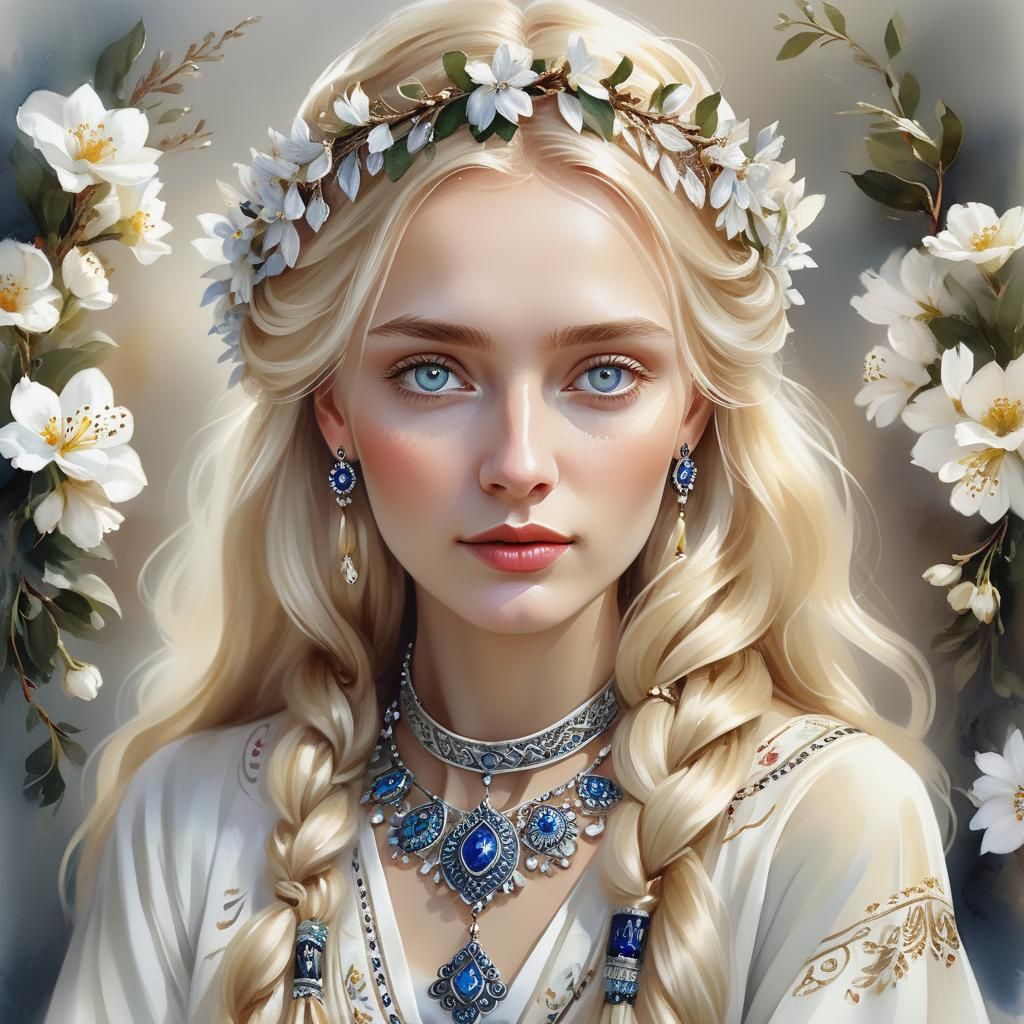 Slavic Beauty in Digital Portrait Painting