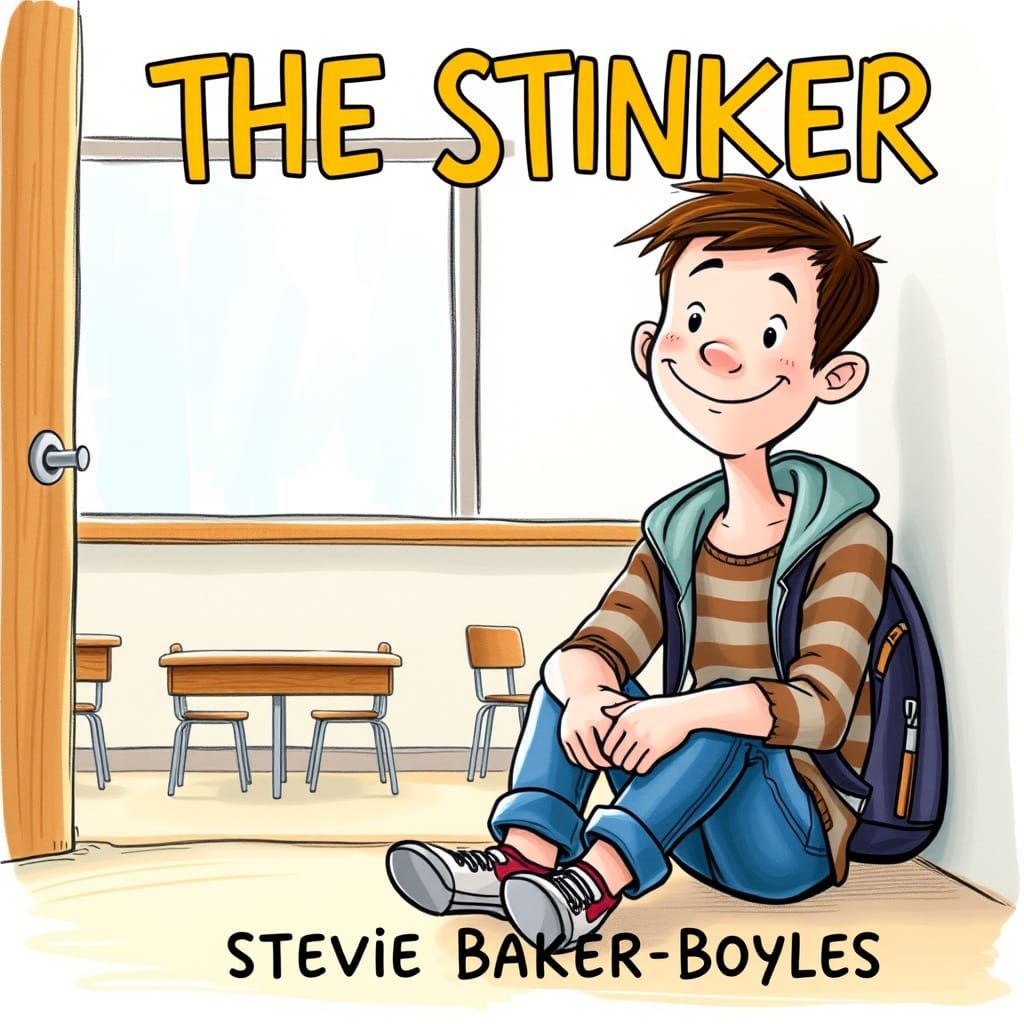 Teenager Smirks in School Classroom on Whimsical Book Cover ...