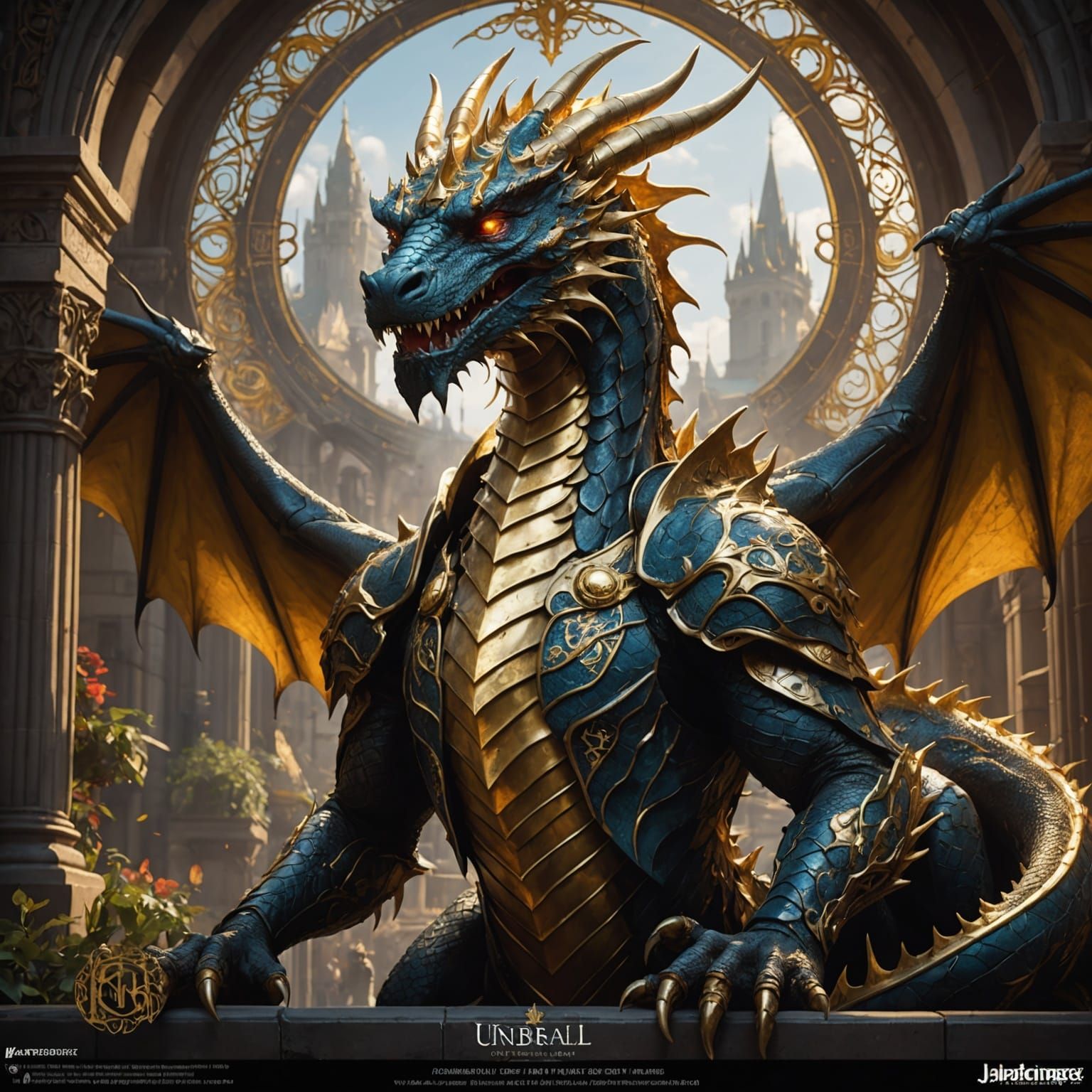 Recruiting Dragon in Dark Fantasy Style