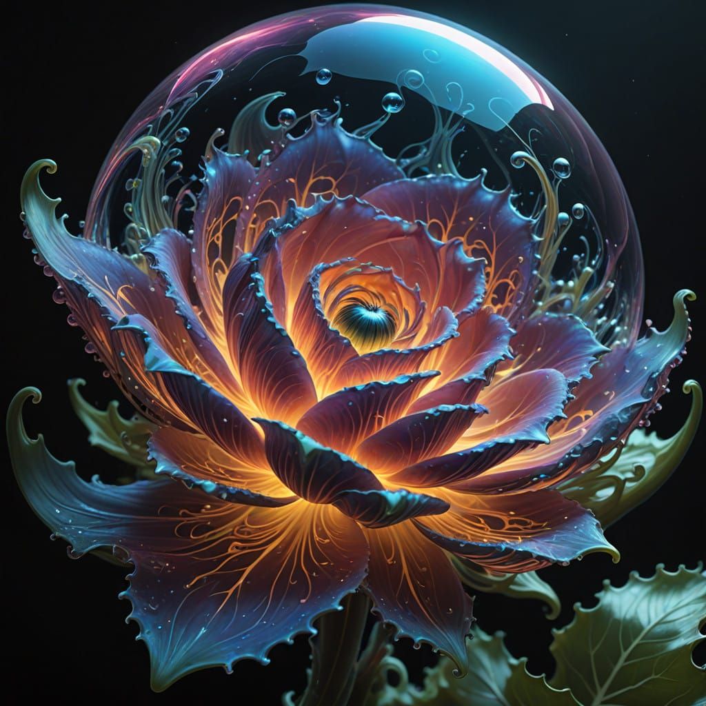 Glowing, Carnivorous Bloom with Sulfuric Scent and Iridescen...