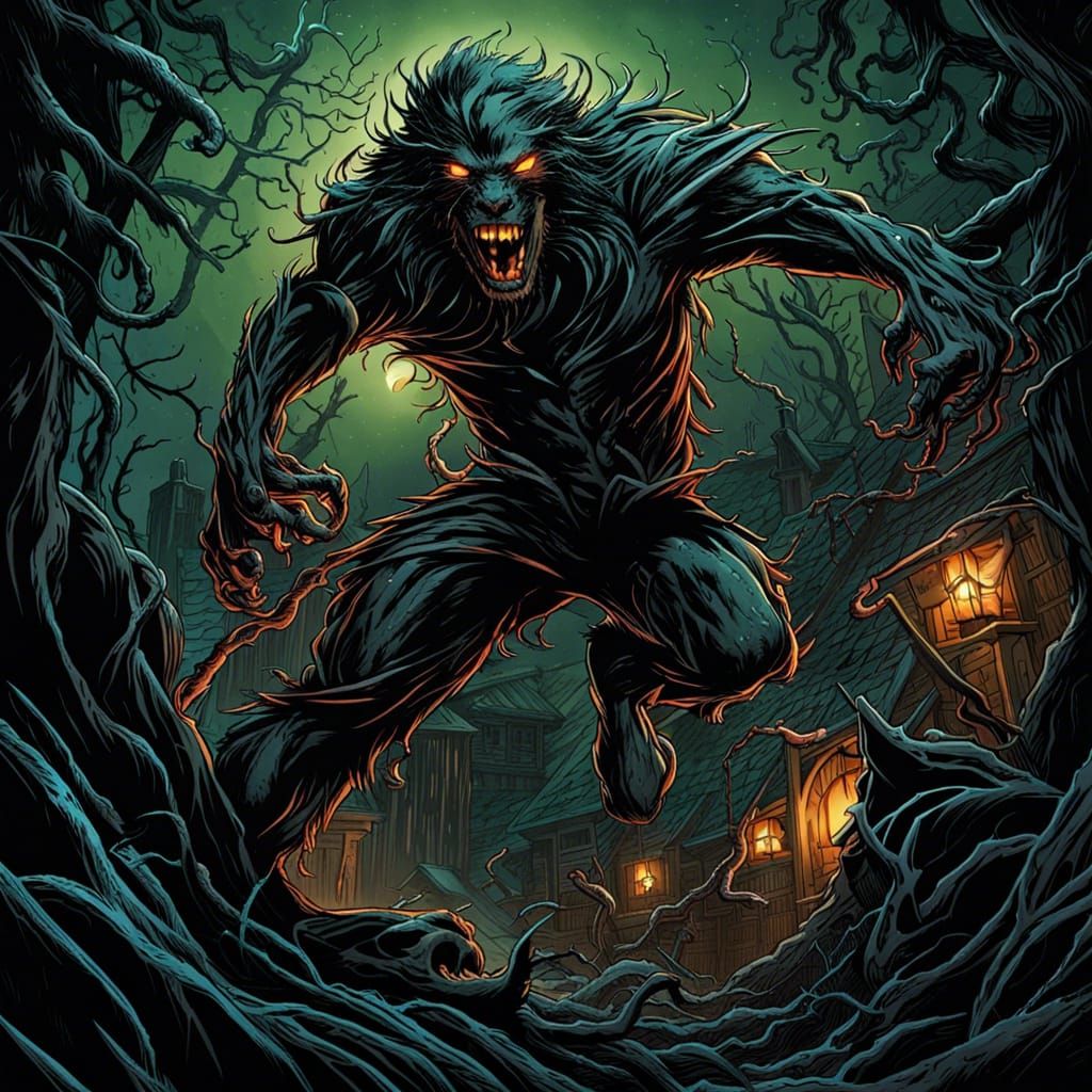 Rougarou in Comic Book Art Style