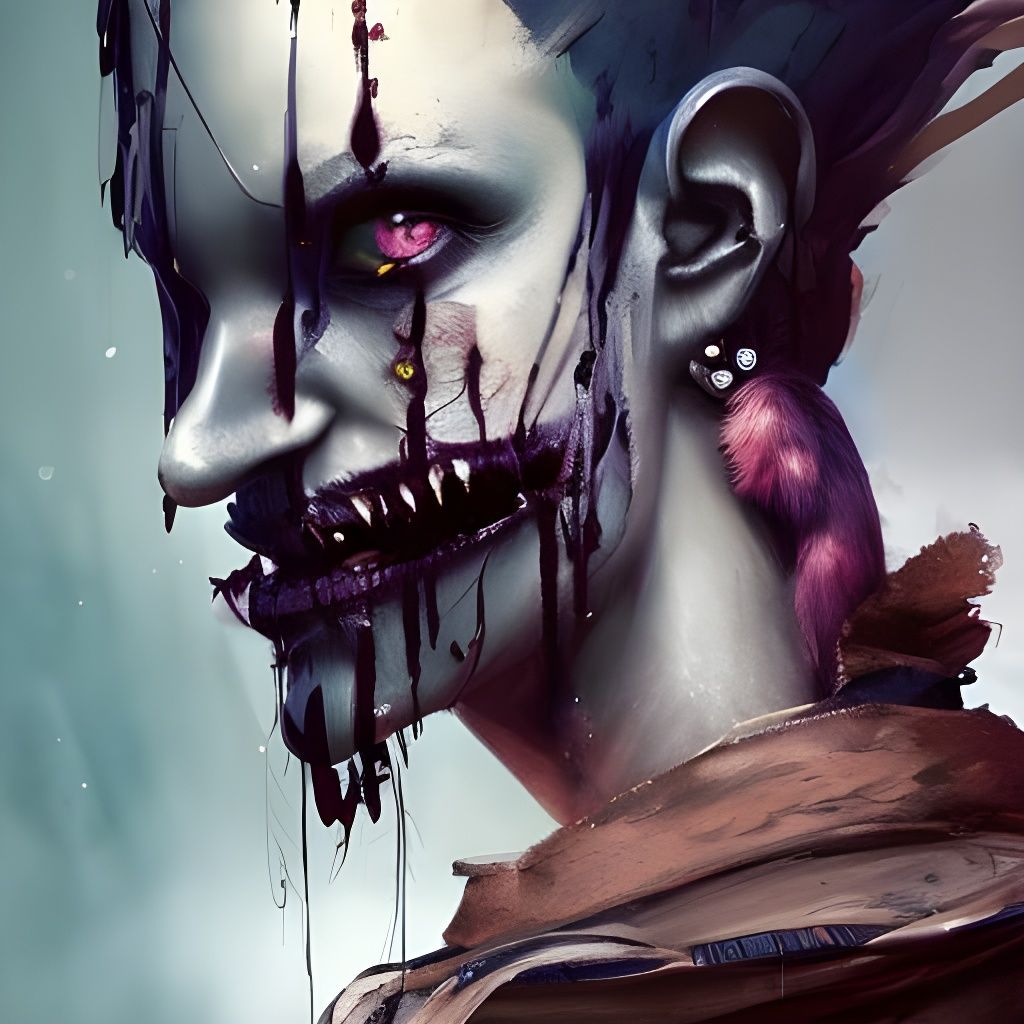 Vampire Pirate Portrait in Detailed Fantasy Art Style