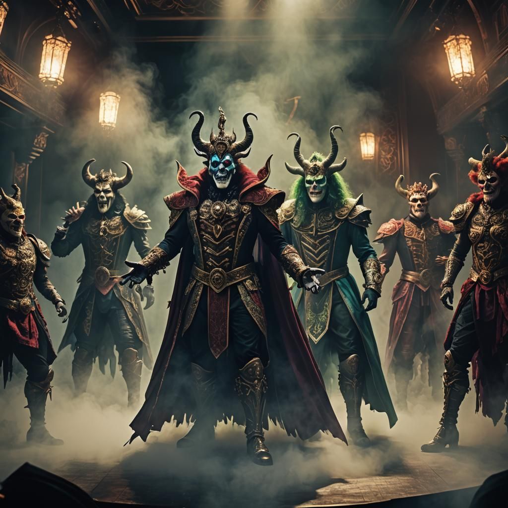 Opera Monster Actors in Technicolor Digital Art