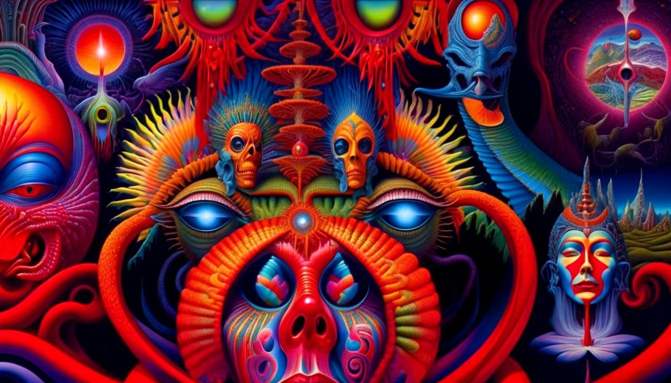 Frightening Hallucinations in Surreal Horror Style