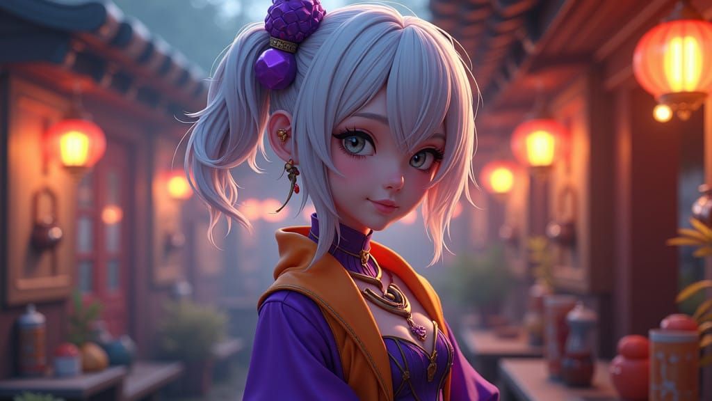 Mystical Tavern Keeper in Vibrant Hues