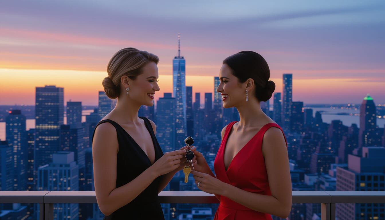 House Keys and Smiling Clients in Cinematic Style