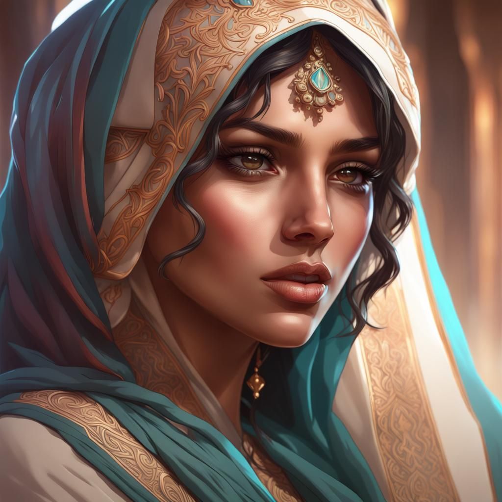 Hyperdetailed Arabic Portrait in Digital Art Style