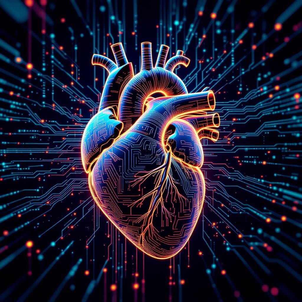 Abstract Data Heart in Digital Melancholy