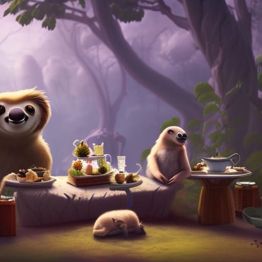 Tea Party with Joey, Koala, and Sloth