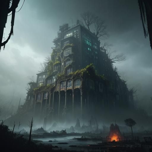 Goth Model in Decayed Coffee Shop, Unreal Engine 5