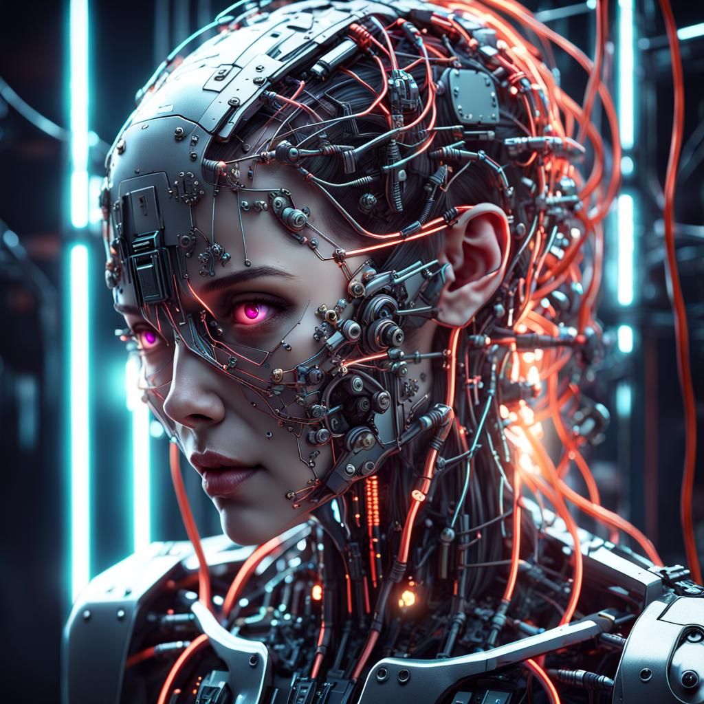 Cyberpunk cyborg babe