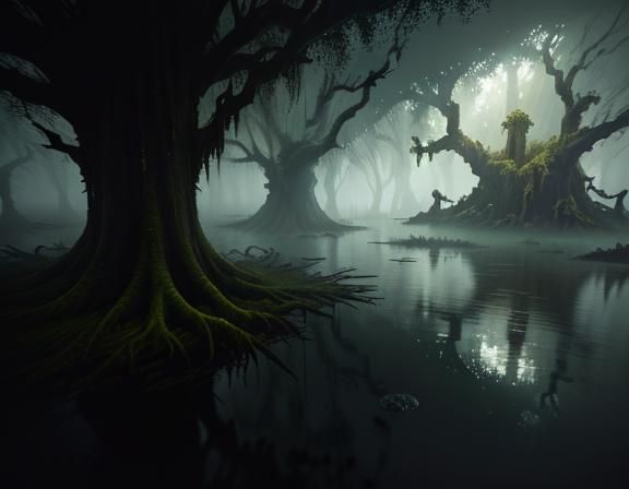 Bullywug in Misty Mangrove Swamp: 3D Game Art