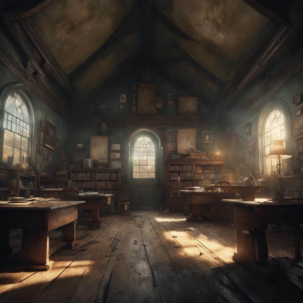 Giant in Schoolhouse: Epic Digital Matte Painting