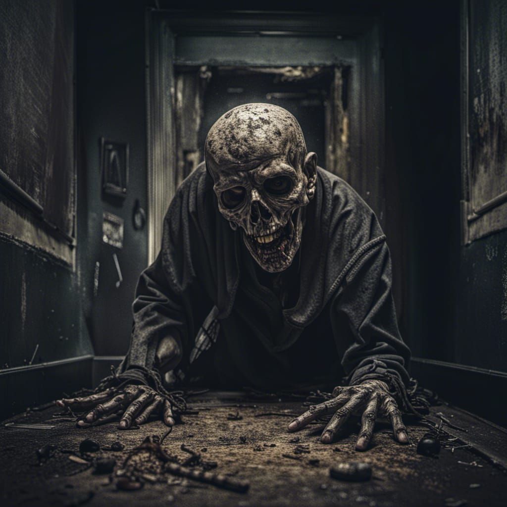 Horror Image with Intricate Details in Hyperrealistic Style