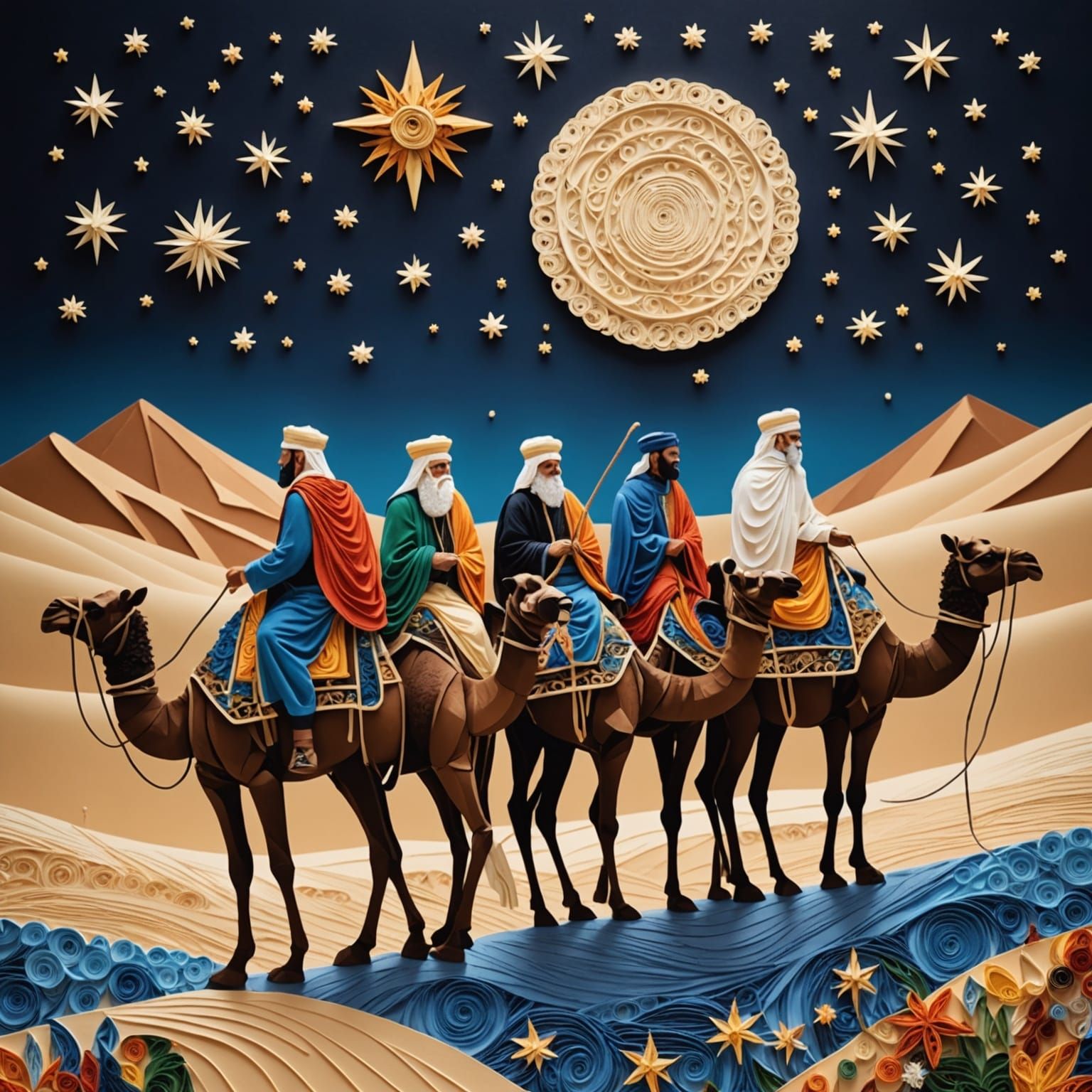 Quilling Collage Art: The Three Wise Men