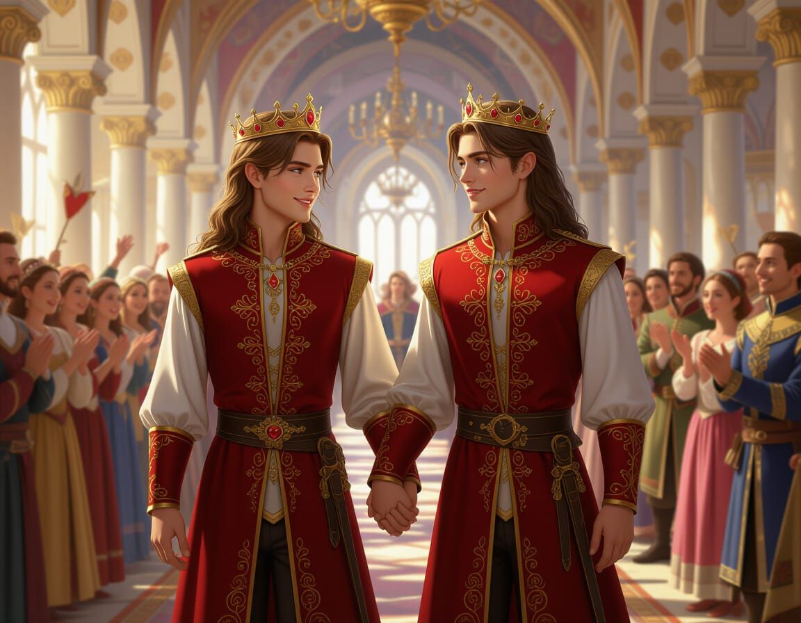 Gay Princes in Fairy-Tale Kingdom, Hyper-Realistic