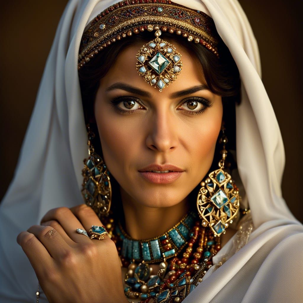 Beautiful Arabic Woman Portrait with Bokeh