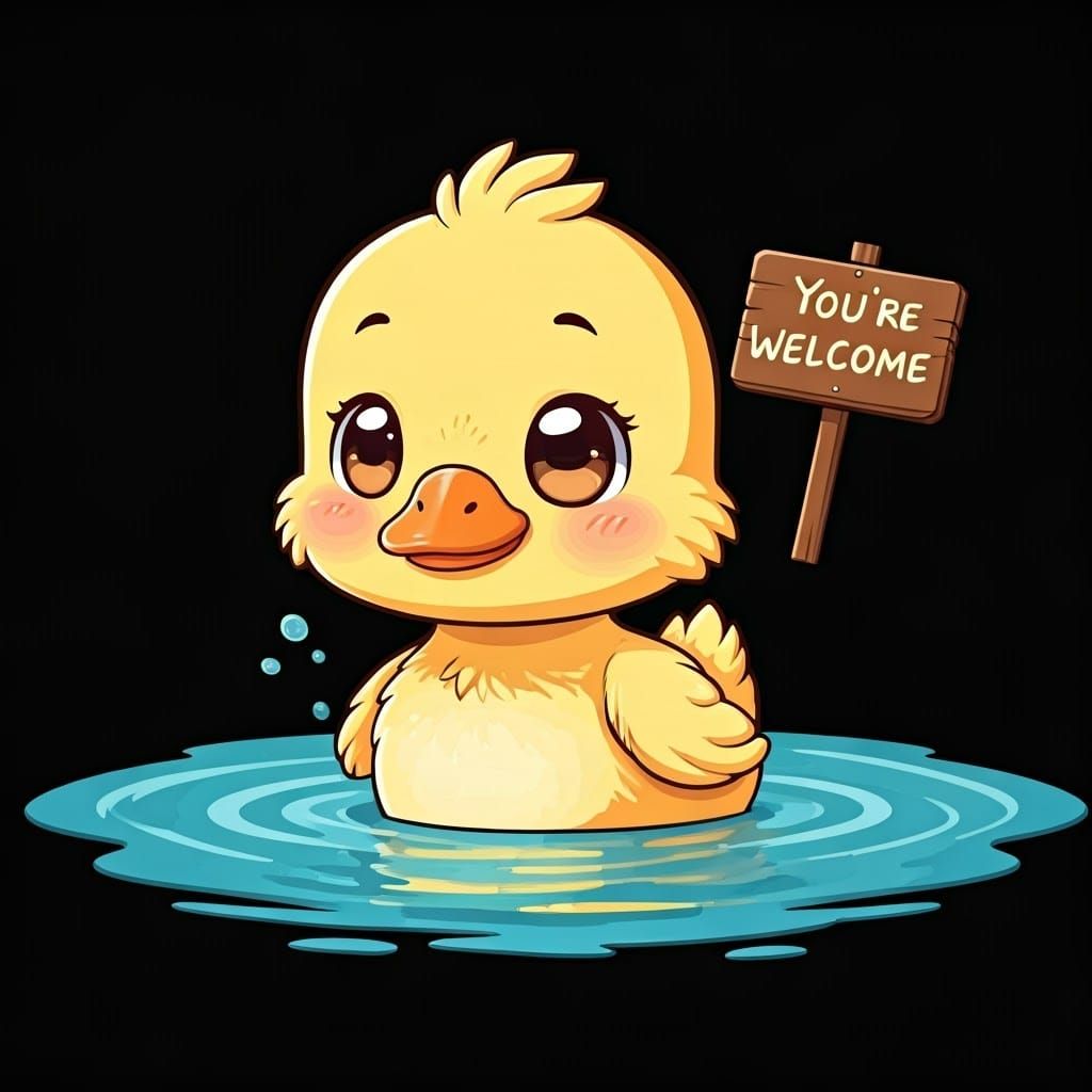 Cute Chibi Duckling Welcomes You