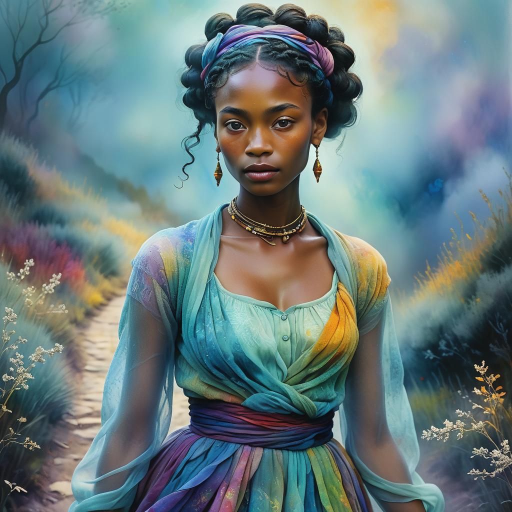 Mystical Imani Portrait in Dreamlike Realism
