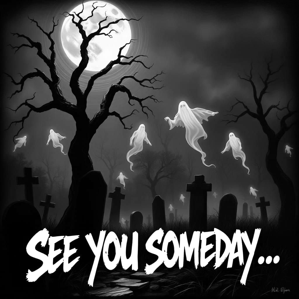 See You Someday in a Haunting, Moonlit Graveyard Scene