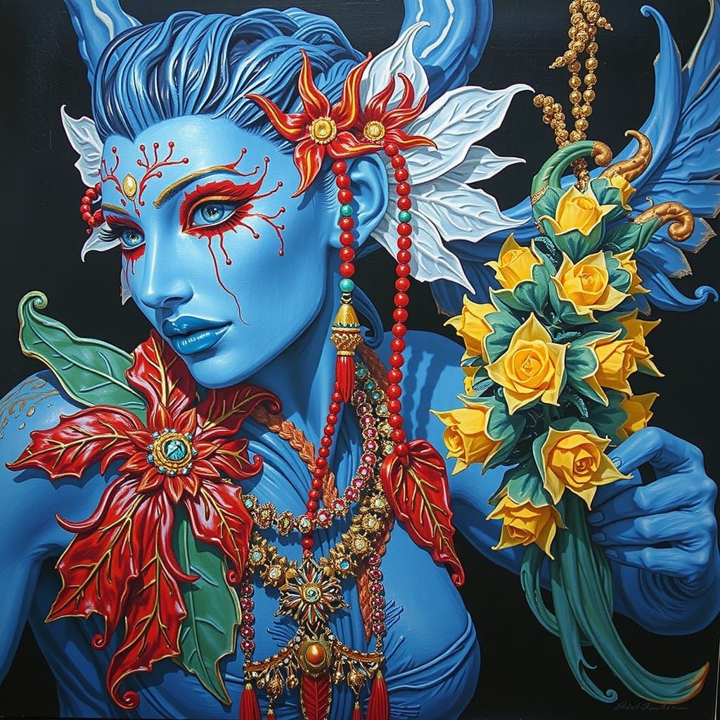 Hyperrealistic Sculpture in Vivid Colors