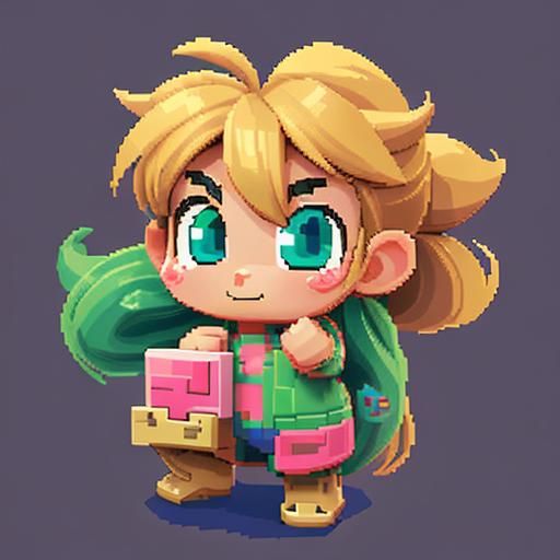 Cute 8-bit Pixel Art Game Character Icon