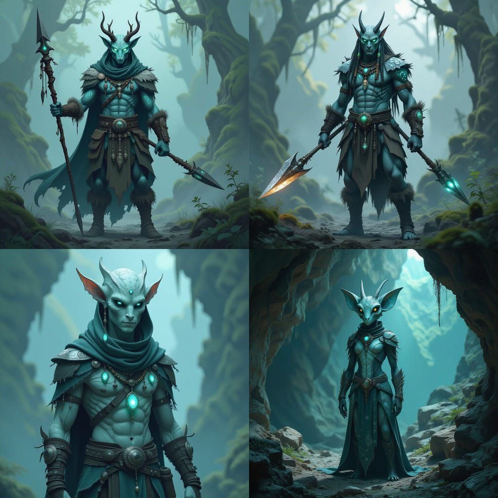 Alien Creature with Bioluminescent Fungal Skin