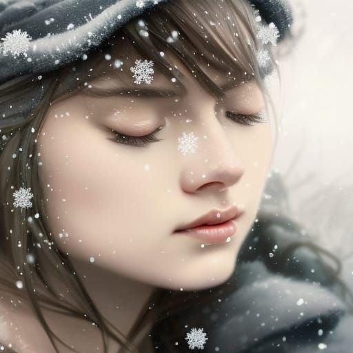 Snowflakes that stay on my nose and eyelashes