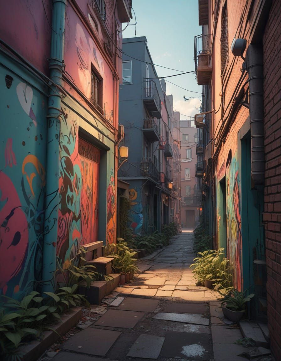 Elegant Shadows Bring Street Art to Life in Vibrant Graffiti...