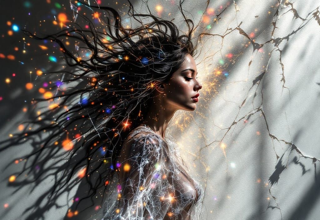 Shadow Woman: Optical Illusion in Nouveau Style