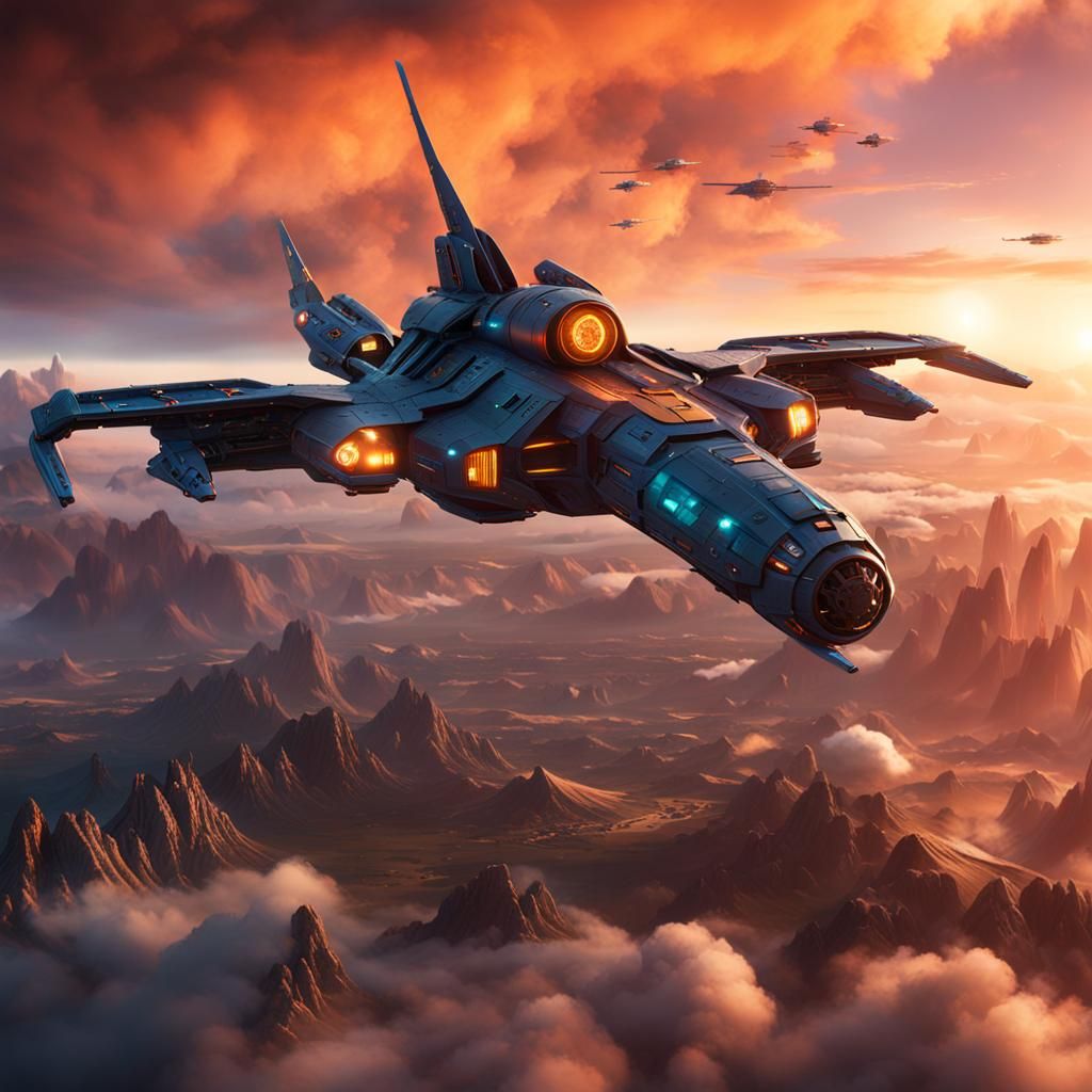 Futuristic Spaceship Concept Art in Unreal Engine 5