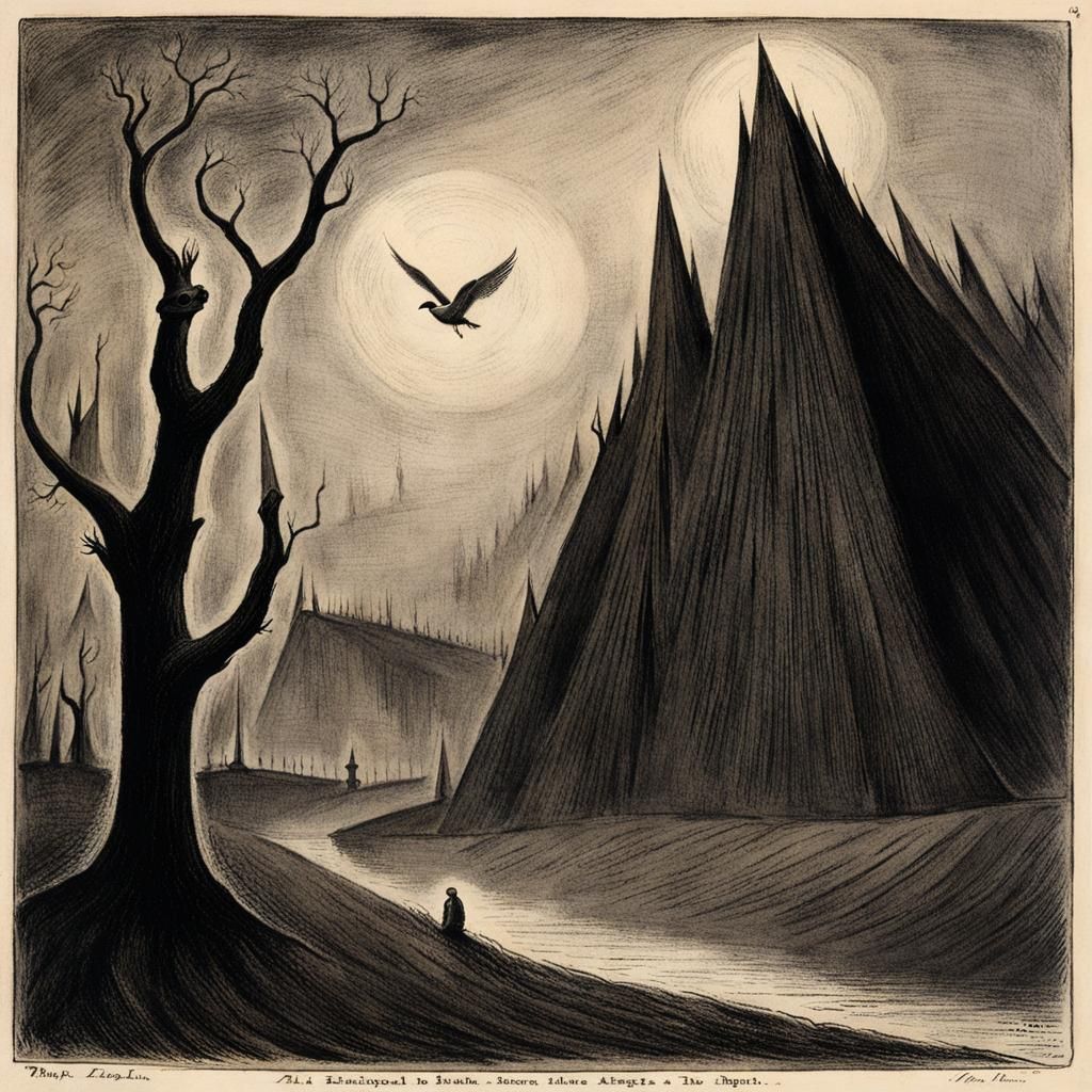 Eerie Landscape in the Style of Alfred Kubin