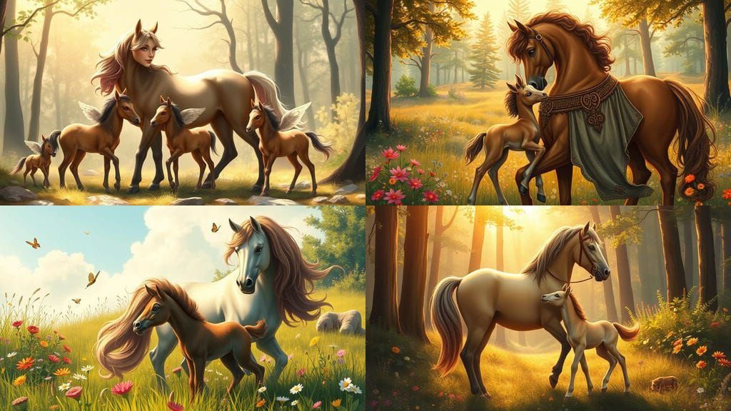 Magical Centaur Family Portrait in Whimsical Art