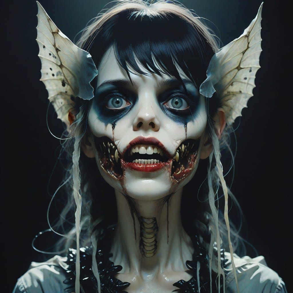 Insane Female Portrait Inspired by Tim Burton