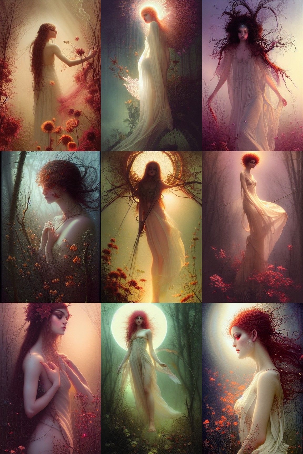 Ethereal Summer Witch Portrait in Photorealistic Style